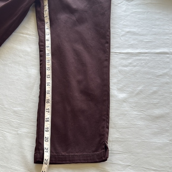 Jones New York Signature Dark Brown Trousers Preppy Polished Cotton Stretch Crop - Picture 3 of 10